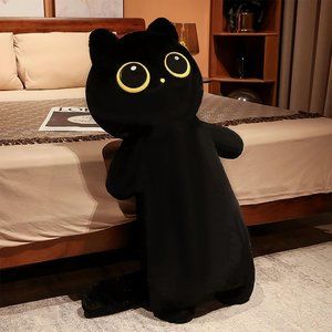 Kids Black Cute Cat Big Eyes Soft Plushies Toys